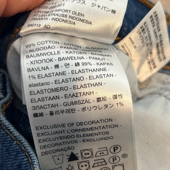 Levi's Wedgie Straight Jeans Button Fly 28 - Picture 12 of 13